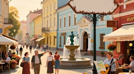 Вид сверху на комплекс отдыха в Алуште, Крым